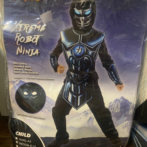 🔥3 for $10🔥 Xtreme Robot Ninja Costume Size Medium 8-10 - Picture 4 of 4